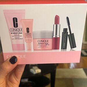 Clinique Pink Lipstick and Skincare Set